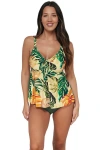 Sunsets Escape Marin Tankini In Amber Oasis