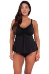 Sunsets Escape Marin Tankini In Black Seagrass Texture