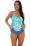 Sunsets Escape Marin Tankini Swimsuit Top In Sea Breeze Sandbar Rib