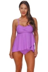 Sunsets Escape Molly Bandeau Tankini Swimsuit Top In Purple
