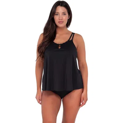 Sunsets Escape Sadie Tankini In Black Seagrass Texture