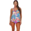 Sunsets Escape Sadie Tankini Swimsuit Top In Multi