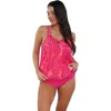 Sunsets Escape Sadie Tankini Swimsuit Top In Blushing Palms Sandbar Rib