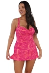 Sunsets Escape Sienna Swim Dress In Blushing Palms Sandbar Rib