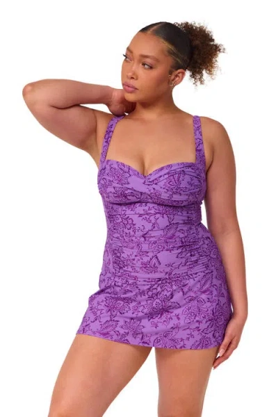Sunsets Escape Sienna Swim Dress In Purple