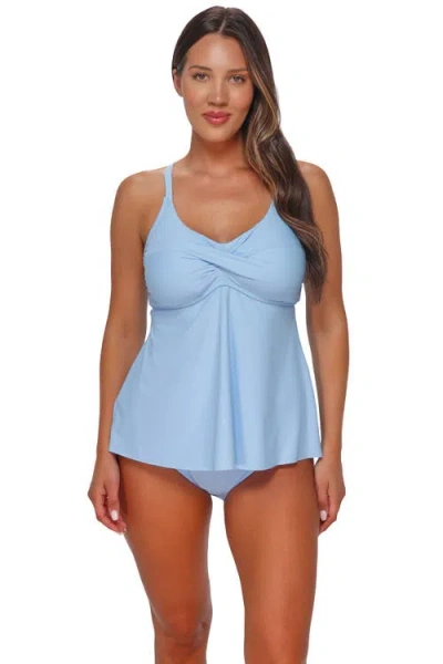 Sunsets Escape Tori Tankini Swimsuit Top In Blue