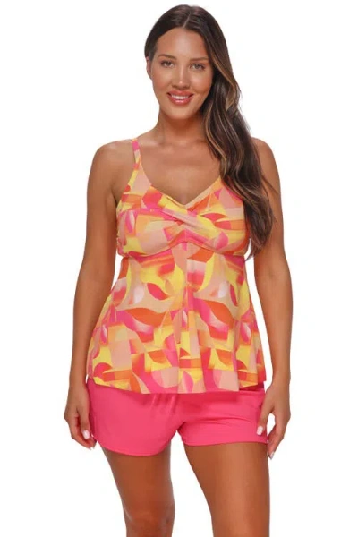 Sunsets Escape Tori Tankini Swimsuit Top In Pink