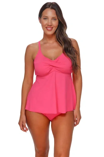 Sunsets Escape Tori Tankini Swimsuit Top In Pink