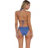 Sunsets Everlee Tie Side Bikini Swim Bottoms In Harbor Blue Sandbar Rib
