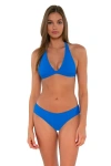 Sunsets Faith Halter Top In Electric Blue
