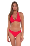 Sunsets Faith Halter Top In Geranium