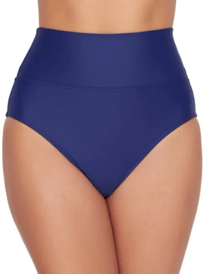 Sunsets Fold-over High-waist Bikini Bottom In Blue