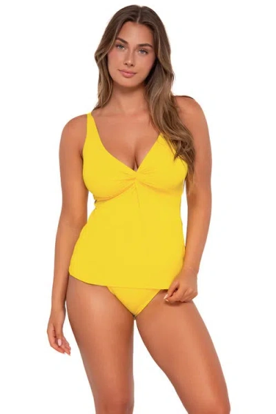 Sunsets Forever Tankini-32d/34c In Yellow