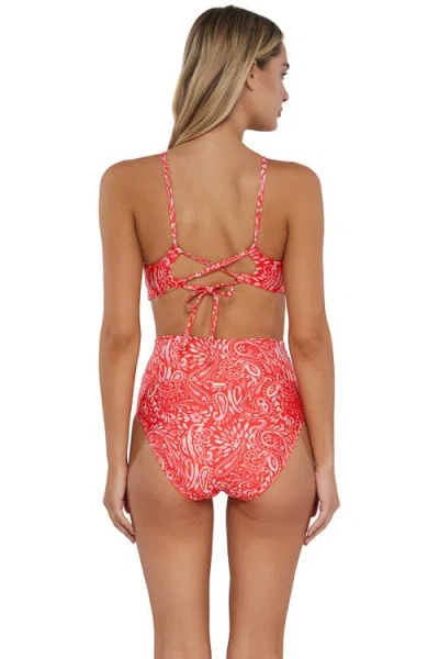 Sunsets Hannah High Waist Bikini Swim Bottoms In Majorca