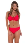 Sunsets Kauai Keyhole Bikini Swimsuit Top In Geranium