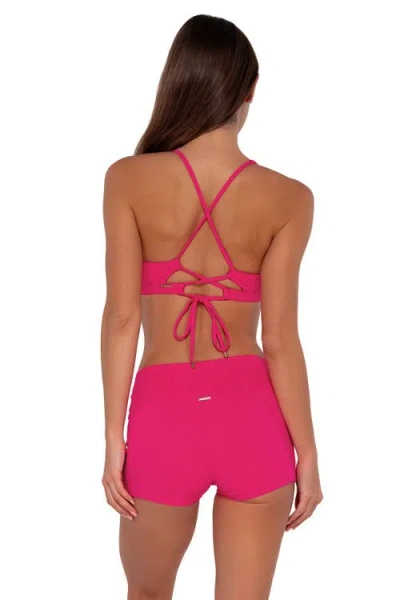 Sunsets Kinsley Swim Short In Begonia Sandbar Rib