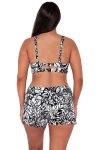 Sunsets Printed Summer Lovin' Skirted Bikini Bottom In Caribbean Seagrass