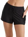 SUNSETS LAGUNA SWIM SHORTS WOMEN'S 18 BLACK STRETCH DRAWSTRING WAIST BEACH LOT12