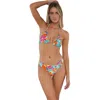 Sunsets Laney Triangle Bikini Swimsuit Top In Festive Floral Sandbar Rib
