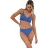 Sunsets Lyla Bralette Bikini Swimsuit Top In Harbor Blue Sandbar Rib