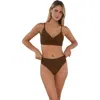Sunsets Lyla Bralette Bikini Swimsuit Top In Tiki Brown