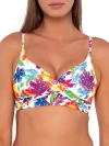 Sunsets Lyla Wrap Bralette Bikini Top In Camilla Flora