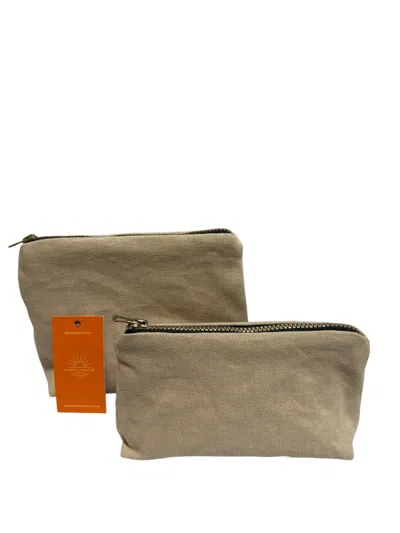 SUNSETS OF NAPLES MAKE UP BAGS SET IN CREAM
