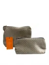 Sunsets Of Naples Make Up Bags Set In Diamond Velvet In Gray