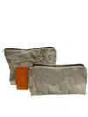 Sunsets Of Naples Make Up Bags Set In Gold And Cream In Multi
