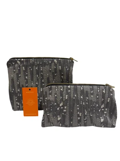 Sunsets Of Naples Make Up Bags Set In Grey Shape In Multi