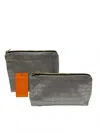 Sunsets Of Naples Make Up Bags Set In Silver Decor In Multi