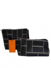 Sunsets Of Naples Make Up Bags Set In Silver Squares In Multi