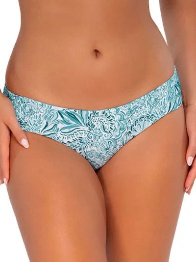Sunsets Printed Alana Reversible Hipster Bikini Bottom In By The Sea