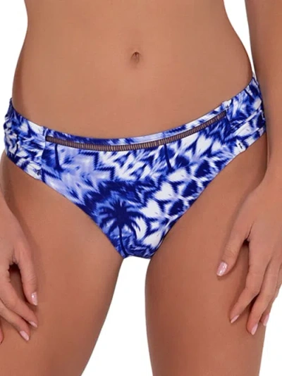 Sunsets Printed Audra Hipster Bikini Bottom In Tulum