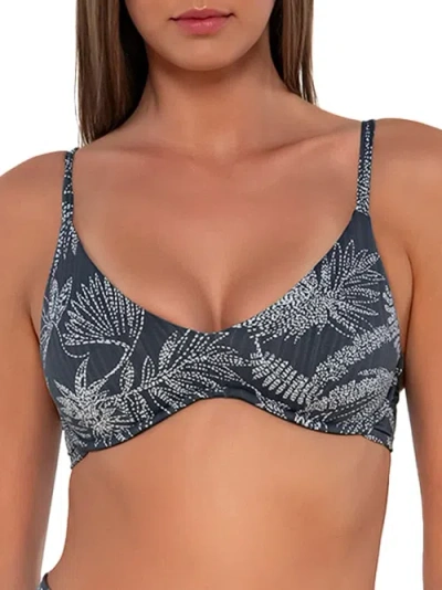 Sunsets Printed Brooke U-wire Bikini Top In Fanfare Seagrass