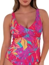 Sunsets Printed Elsie Underwire Wrap Tankini Top In Oasis Sandbar Rib