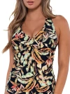 Sunsets Printed Elsie Underwire Wrap Tankini Top In Retro Retreat