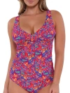 Sunsets Printed Elsie Underwire Wrap Tankini Top In Rue Paisley