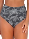 Sunsets Printed Fold-over High-waist Bikini Bottom In Fanfare Seagrass