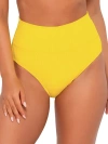 Sunsets Printed Fold-over High-waist Bikini Bottom In Yellow