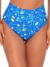 Sunsets Printed Fold-over High-waist Bikini Bottom In Pineapple Grove