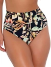 SUNSETS PRINTED FOLD-OVER HIGH-WAIST BIKINI BOTTOM