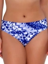 Sunsets Printed Fold-over High-waist Bikini Bottom In Tulum