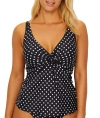 Sunsets Printed Forever Underwire Tankini Top In Black,white Dot