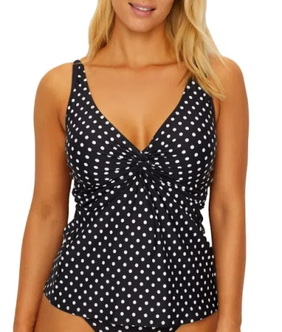 Sunsets Printed Forever Underwire Tankini Top In Black,white Dot