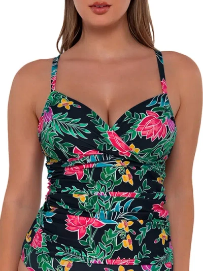 Sunsets Printed Serena Underwire Tankini Top In Twilight Blooms