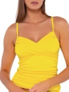 Sunsets Printed Simone Tankini Top In Lemon Zest Rib