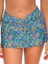 Sunsets Printed Summer Lovin' Skirted Bikini Bottom In Pansy Fields