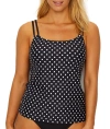 Sunsets Printed Taylor Underwire Tankini Top In Black,white Dot