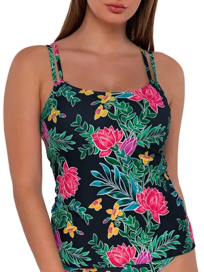 Sunsets Printed Taylor Underwire Tankini Top In Twilight Blooms